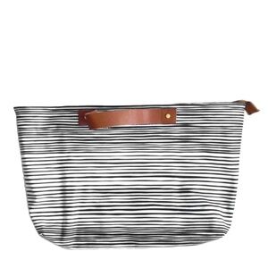 KESTREL - Top Zip Black White Leather Tote Shopper Travel Bag - Anthropologie